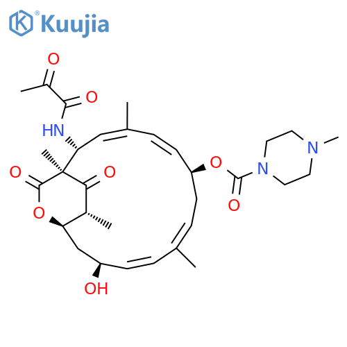 1-Piperazinecarboxylicacid, 4-methyl-,(1S,2R,3E,5E,7S,9E,11E,13S,15R,19R)-2-[(1,2-dioxopropyl)amino]-13-hydroxy-1,4,10,19-tetramethyl-17,18-dioxo-16-oxabicyclo[13.2.2]nonadeca-3,5,9,11-tetraen-7-ylester structure