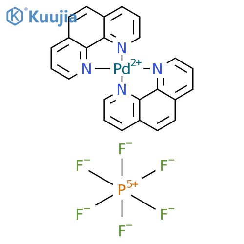 Bis(1,10-phenanthroline)palladium(II) Bis(hexafluorophosphate) structure