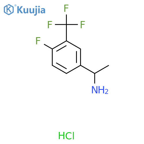 1-4-fluoro-3-(trifluoromethyl)phenylethan-1-amine hydrochloride structure