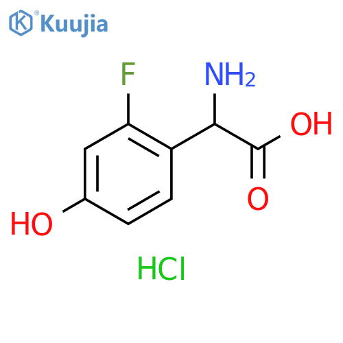 2-amino-2-(2-fluoro-4-hydroxyphenyl)acetic acid
hydrochloride structure