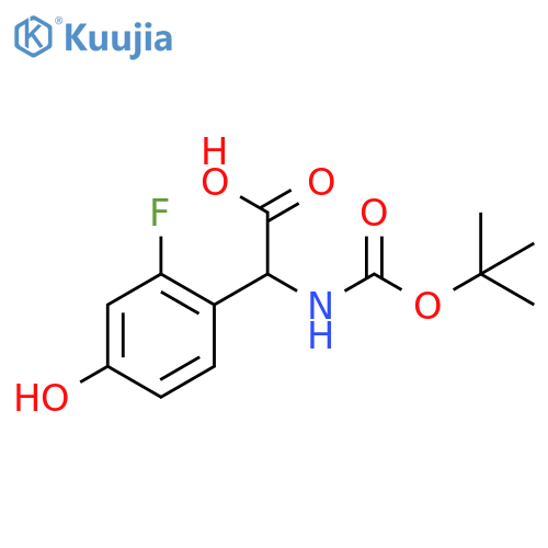 α-(1,1-Dimethylethoxy)carbonylamino-2-fluoro-4-hydroxybenzeneacetic Acid structure