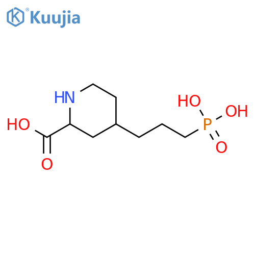 2-Piperidinecarboxylic acid, 4-(3-phosphonopropyl)-, cis- structure