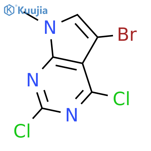 5-bromo-2,4-dichloro-7-methyl-pyrrolo[2,3-d]pyrimidine structure