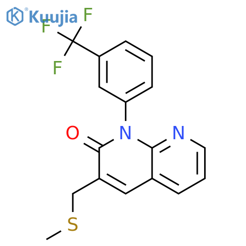 1,8-Naphthyridin-2(1H)-one, 3-[(methylthio)methyl]-1-[3-(trifluoromethyl)phenyl]- structure