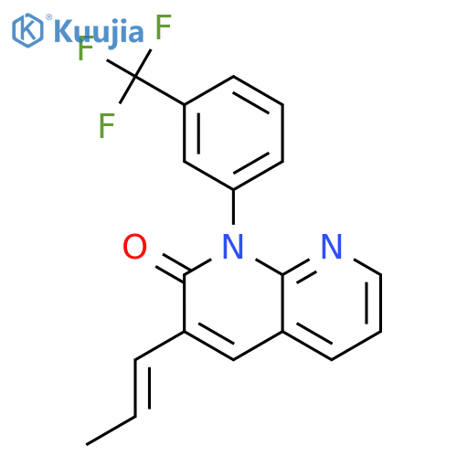 1,8-Naphthyridin-2(1H)-one, 3-(1-propenyl)-1-[3-(trifluoromethyl)phenyl]- structure