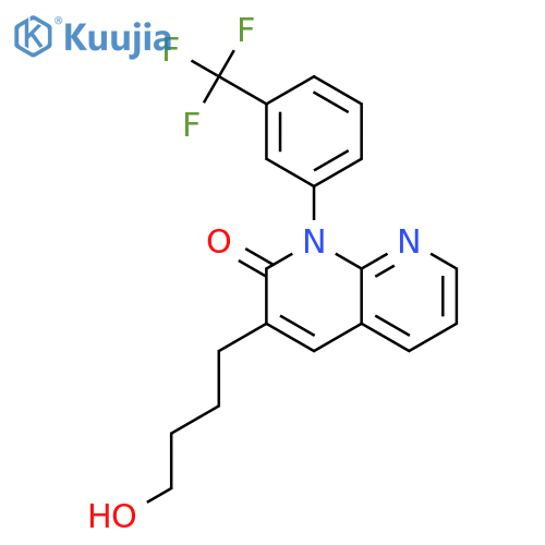 1,8-Naphthyridin-2(1H)-one, 3-(4-hydroxybutyl)-1-[3-(trifluoromethyl)phenyl]- structure