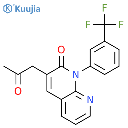 1,8-Naphthyridin-2(1H)-one, 3-(2-oxopropyl)-1-[3-(trifluoromethyl)phenyl]- structure