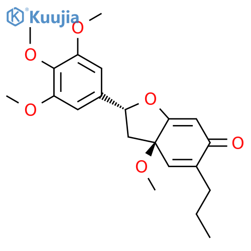 6(2H)-Benzofuranone, 3,3a-dihydro-3a-methoxy-5-propyl-2-(3,4,5-trimethoxyphenyl)-, trans-(±)- structure