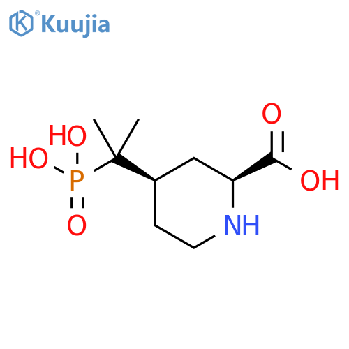 2-Piperidinecarboxylic acid, 4-(1-methyl-1-phosphonoethyl)-, cis- structure