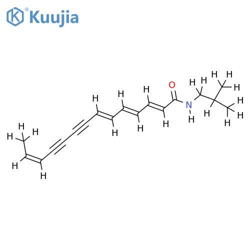 (2E,4E,6E,12Z)-2-Methylpropylamide-2,4,6,12-Tetradecatetraene-8,10-diynoic acid structure