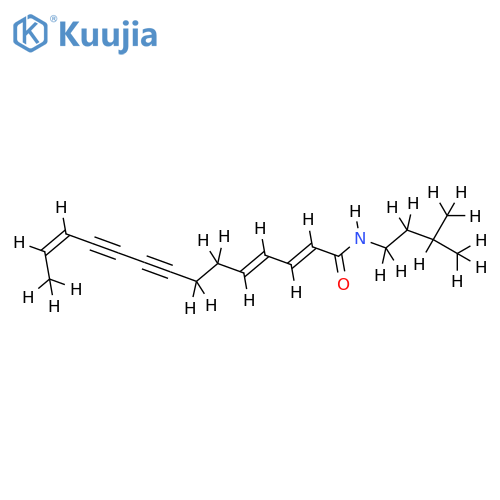(2E,4E,12Z)-3-Methylbutylamide-2,4,12-Tetradecatriene-8,10-diynoic aci structure