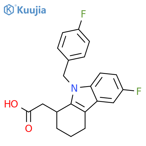 1H-Carbazole-1-acetic acid, 6-fluoro-9-[(4-fluorophenyl)methyl]-2,3,4,9-tetrahydro-, (±)- structure