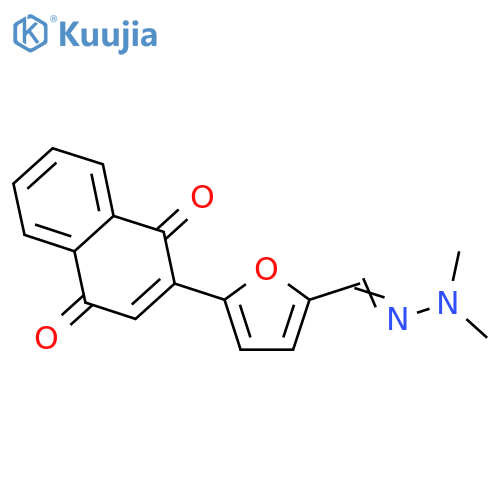 2-Furancarboxaldehyde,5-(1,4-dihydro-1,4-dioxo-2-naphthalenyl)-, 2-(2,2-dimethylhydrazone) structure