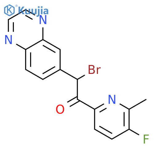 2-Bromo-1-(5-fluoro-6-methylpyridin-2-yl)-2-(quinoxalin-6-yl)ethanone structure