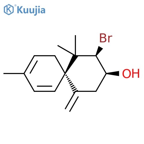 Spiro[5.5]undeca-7,9-dien-3-ol, 2-bromo-1,1,9-trimethyl-5-methylene-, (2R,3S,6R)- structure