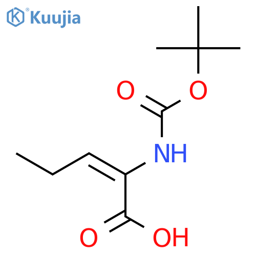 2-[(2-methylpropan-2-yl)oxycarbonylamino]pent-2-enoic acid structure