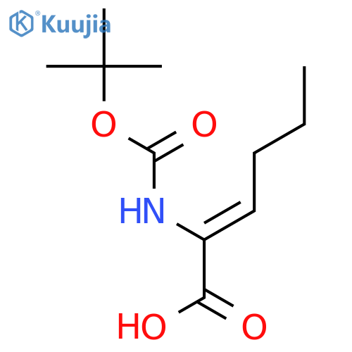 2-Hexenoic acid, 2-[[(1,1-dimethylethoxy)carbonyl]amino]-, (Z)- structure