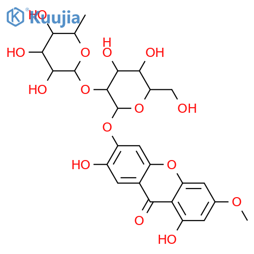 1,3,6,7-Tetrahydroxyxanthone; 3-Me ether, 6-O-[α-L-rhamnopyranosyl-(1→2)-β-D-glucopyranoside] structure