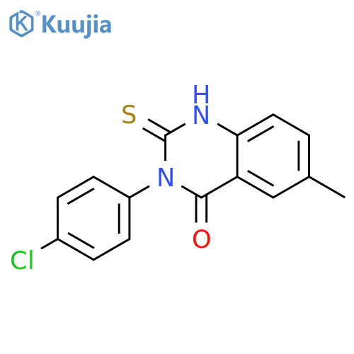 4(1H)-QUINAZOLINONE, 3-(4-CHLOROPHENYL)-2,3-DIHYDRO-6-METHYL-2-THIOXO- structure
