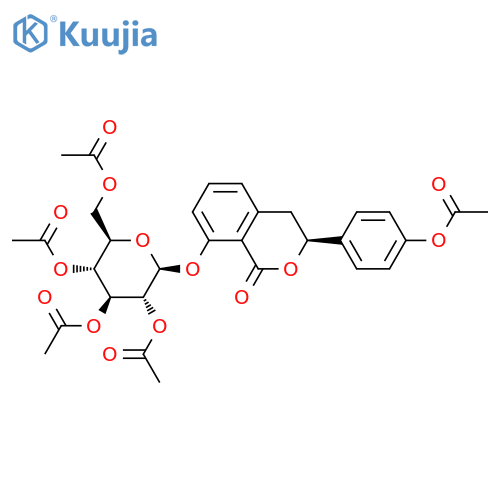 (3S)-Hydrangenol 8-O-glucoside pentaacetate structure