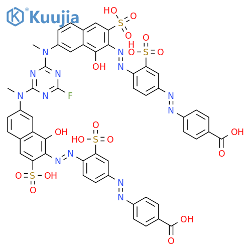 Benzoic acid, 4,4'-[(6-fluoro-1,3,5-triazine-2,4-diyl)bis[(methylimino)(1-hydroxy-3-sulfo- 7,2-naphthalenediyl)azo(3-sulfo-4,1-phenylene)azo]]bis- structure
