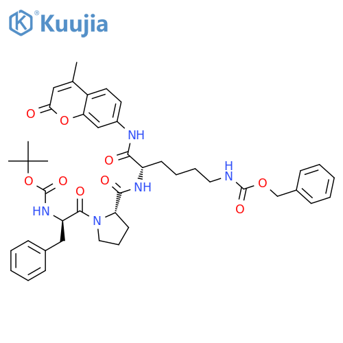 L-LYSINAMIDE, N-[(1,1-DIMETHYLETHOXY)CARBONYL]-D-PHENYLALANYL-L-PROLYL-N-(4-METHYL-2-OXO-2H-1-BENZOPYRAN-7-YL)-N6-[(PHENYLMETHOXY)CARBONYL]- structure