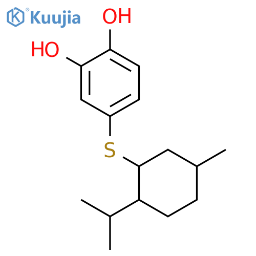 1,2-Benzenediol, 4-[[5-methyl-2-(1-methylethyl)cyclohexyl]thio]- structure