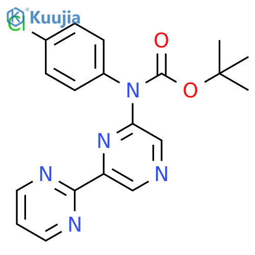 (4-chloro-phenyl)-(6-pyrimidin-2-yl-pyrazin-2-yl)-carbamic acid tert-butyl ester structure