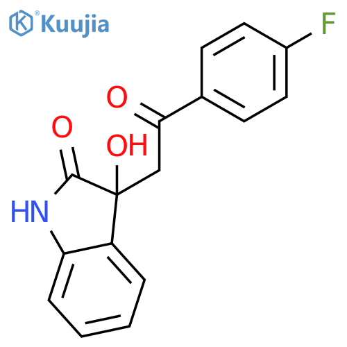 2H-Indol-2-one, 3-[2-(4-fluorophenyl)-2-oxoethyl]-1,3-dihydro-3-hydroxy- structure