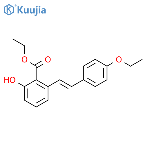 Benzoic acid, 2-[2-(4-ethoxyphenyl)ethenyl]-6-hydroxy-, ethyl ester structure