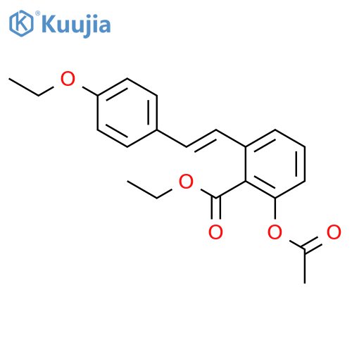 Benzoic acid, 2-(acetyloxy)-6-[2-(4-ethoxyphenyl)ethenyl]-, ethyl ester structure