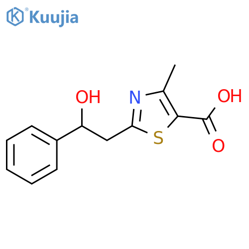 5-Thiazolecarboxylic acid, 2-(2-hydroxy-2-phenylethyl)-4-methyl- structure
