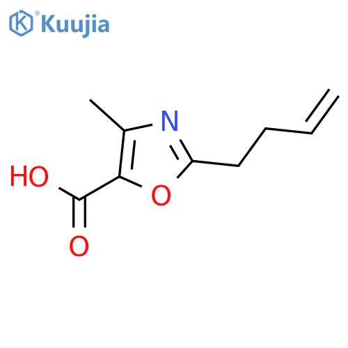 5-Oxazolecarboxylic acid, 2-(3-butenyl)-4-methyl- structure