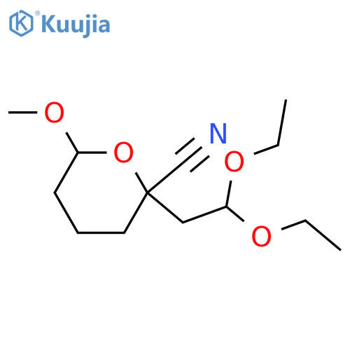 2H-Pyran-2-carbonitrile, 2-(2,2-diethoxyethyl)tetrahydro-6-methoxy- structure