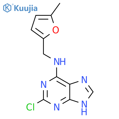 2-Chloro-N-(5-methylfuran-2-yl)methyl-7H-purin-6-amine structure
