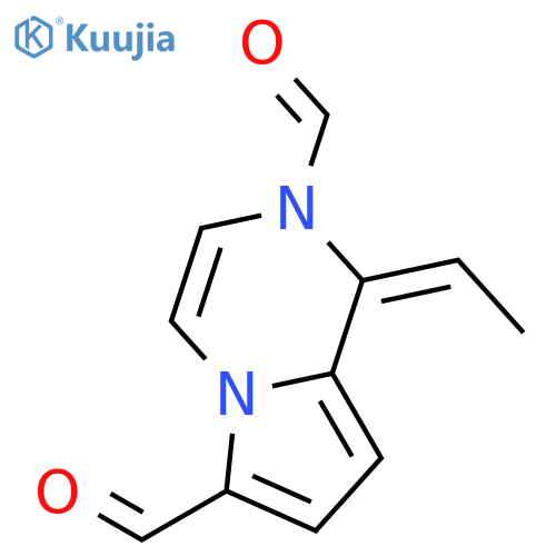 1-ethylidene-Pyrrolo[1,2-a]pyrazine-2,6(1H)-dicarboxaldehyde structure