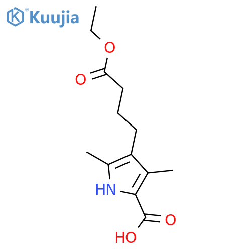 1H-Pyrrole-3-propanoicacid, 5-carboxy-2,4-dimethyl-, 3-ethyl ester structure