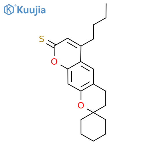 6'-Butyl-3',4'-dihydro-8'H-spirocyclohexane-1,2'-pyrano3,2-gchromene-8'-thione structure