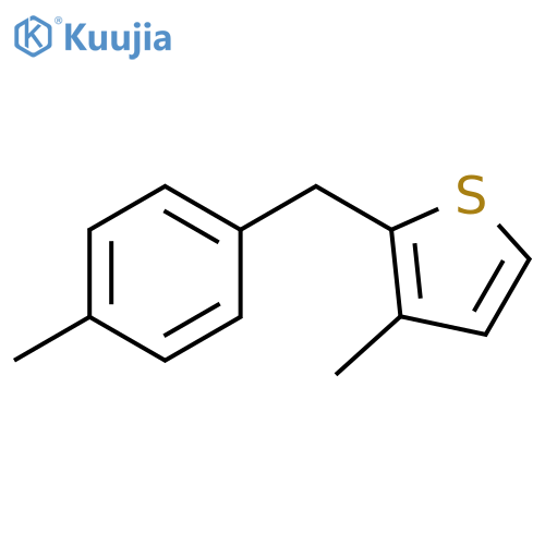 Thiophene, 3-methyl-2-[(4-methylphenyl)methyl]- structure