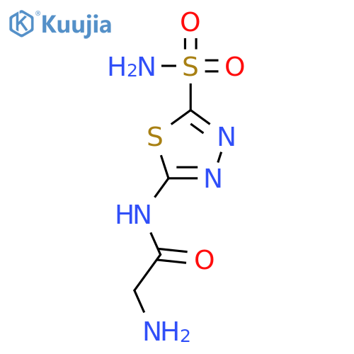 2-amino-N-(5-sulfamoyl-1,3,4-thiadiazol-2-yl)acetamide structure