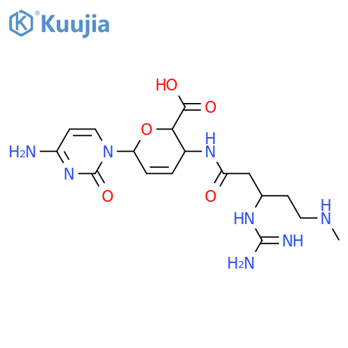 b-D-erythro-Hex-2-enopyranuronicacid,4-[[(3S)-3-[(aminoiminomethyl)amino]-5-(methylamino)-1-oxopentyl]amino]-1-(4-amino-2-oxo-1(2H)-pyrimidinyl)-1,2,3,4-tetradeoxy-(9CI) structure