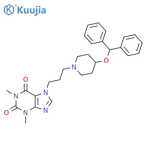 7-[3-(4-Benzhydryloxypiperidin-1-yl)propyl]-1,3-dimethylpurine-2,6-dione structure