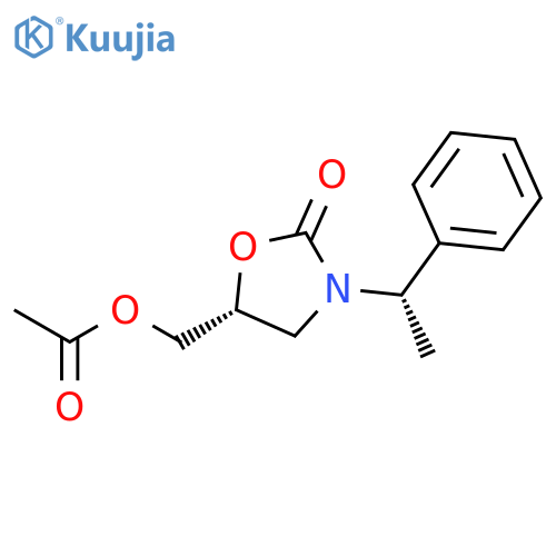 2-Oxazolidinone, 5-[(acetyloxy)methyl]-3-(1-phenylethyl)-, [R-(R*,S*)]- structure