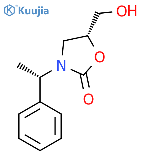(R)-5-(Hydroxymethyl)-3-((S)-1-phenylethyl)oxazolidin-2-one structure