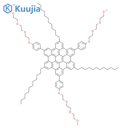 2,8,14-Tridodecyl-5,11,17-tris4-2-(2-methoxyethoxy)ethoxyethoxyphenyl-hexabenzocoronene structure