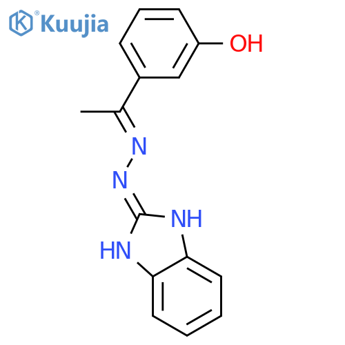 2H-Benzimidazol-2-one, 1,3-dihydro-, [1-(3-hydroxyphenyl)ethylidene]hydrazone structure
