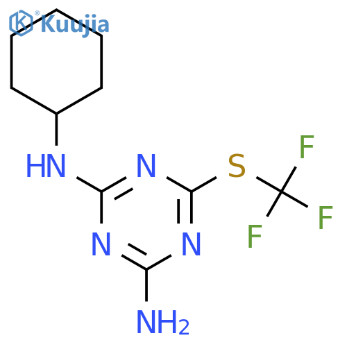 N-Cyclohexyl-6-(trifluoromethyl)thio-1,3,5-triazine-2,4-diamine structure