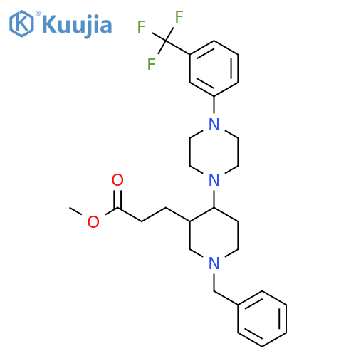 Methyl 3-(1-Benzyl-4-{4-3-(trifluoromethyl)-phenylpiperazin-1-yl}piperidin-3-yl)propanoate structure