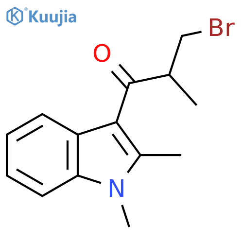 3-Bromo-1-(1,2-dimethyl-1H-indol-3-yl)-2-methylpropan-1-one structure