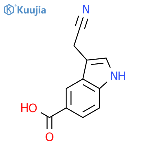 1H-Indole-5-carboxylic acid, 3-(cyanomethyl)- structure